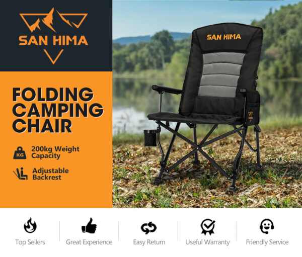 Luxury Folding Camping Chair – Portable with Thick Padding & Storage Bag