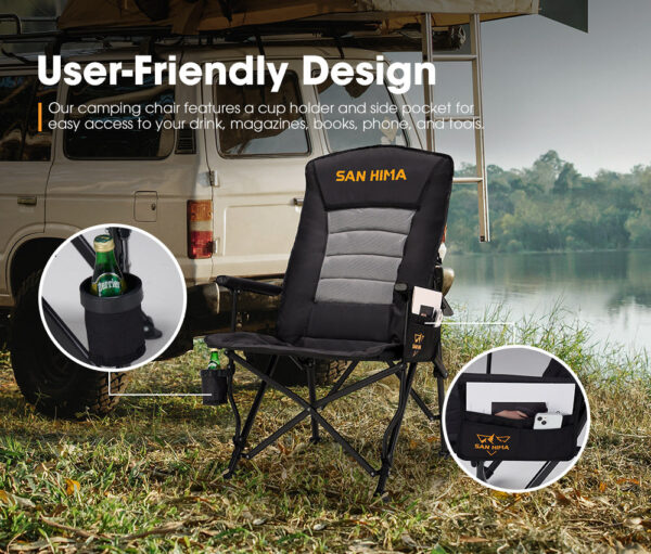 Luxury Folding Camping Chair – Portable with Thick Padding & Storage Bag