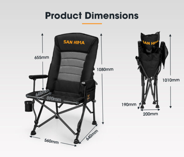Luxury Folding Camping Chair – Portable with Thick Padding & Storage Bag